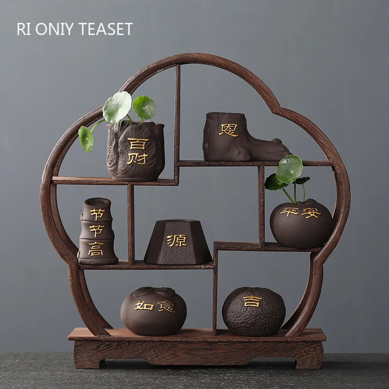 Bonsai Garden Mini - Kreatywna fioletowa gliniana herbata na czubku