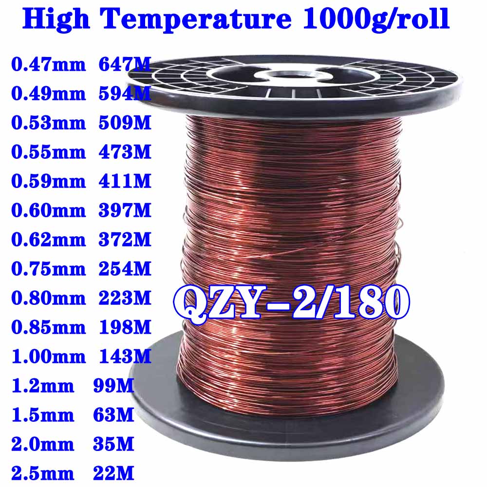 Copper Wire Roll - 1kg/rolka Drut emaliowany QZY-2/180, wysokotemperaturowy drut