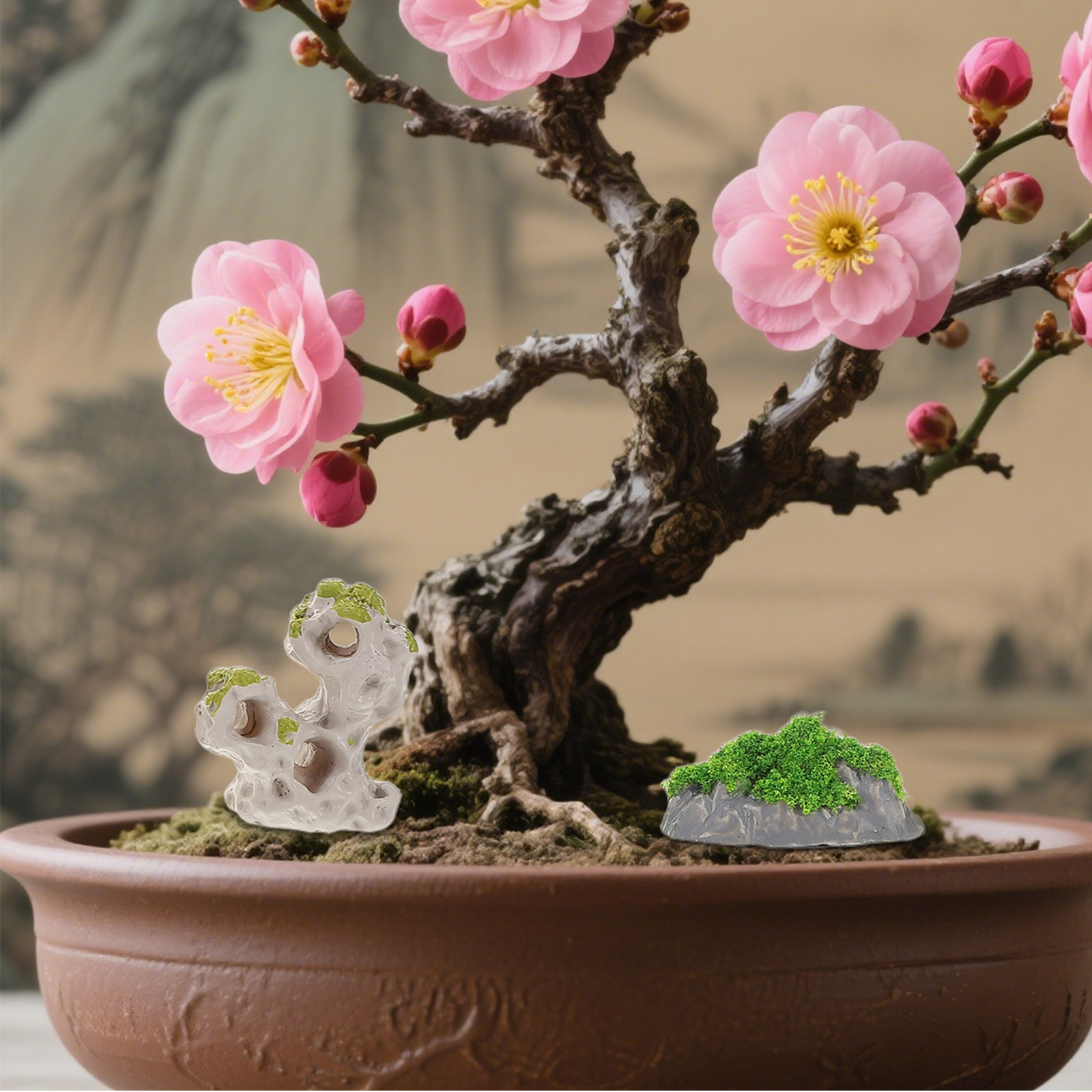 Bonsai Garden Mini - 18 szt. Miniaturowe dekoracje do mikropejzaży,