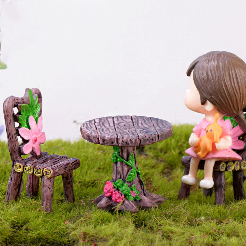 Bonsai Garden Mini - 5 zestawów miniaturowych krzeseł i stołów
