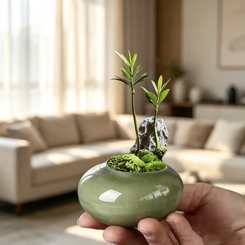 Mini doniczka z efektem popęka – Bonsai Garden Art recenzja i cena